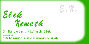 elek nemeth business card